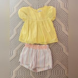 Art class toddler girls matching set. 3T yellow
